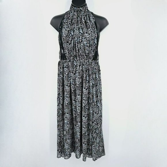 H&M Conscious Collection Exclusive Maxi Dress 6 Floral Sleeveless Choker Flowy - Picture 1 of 14